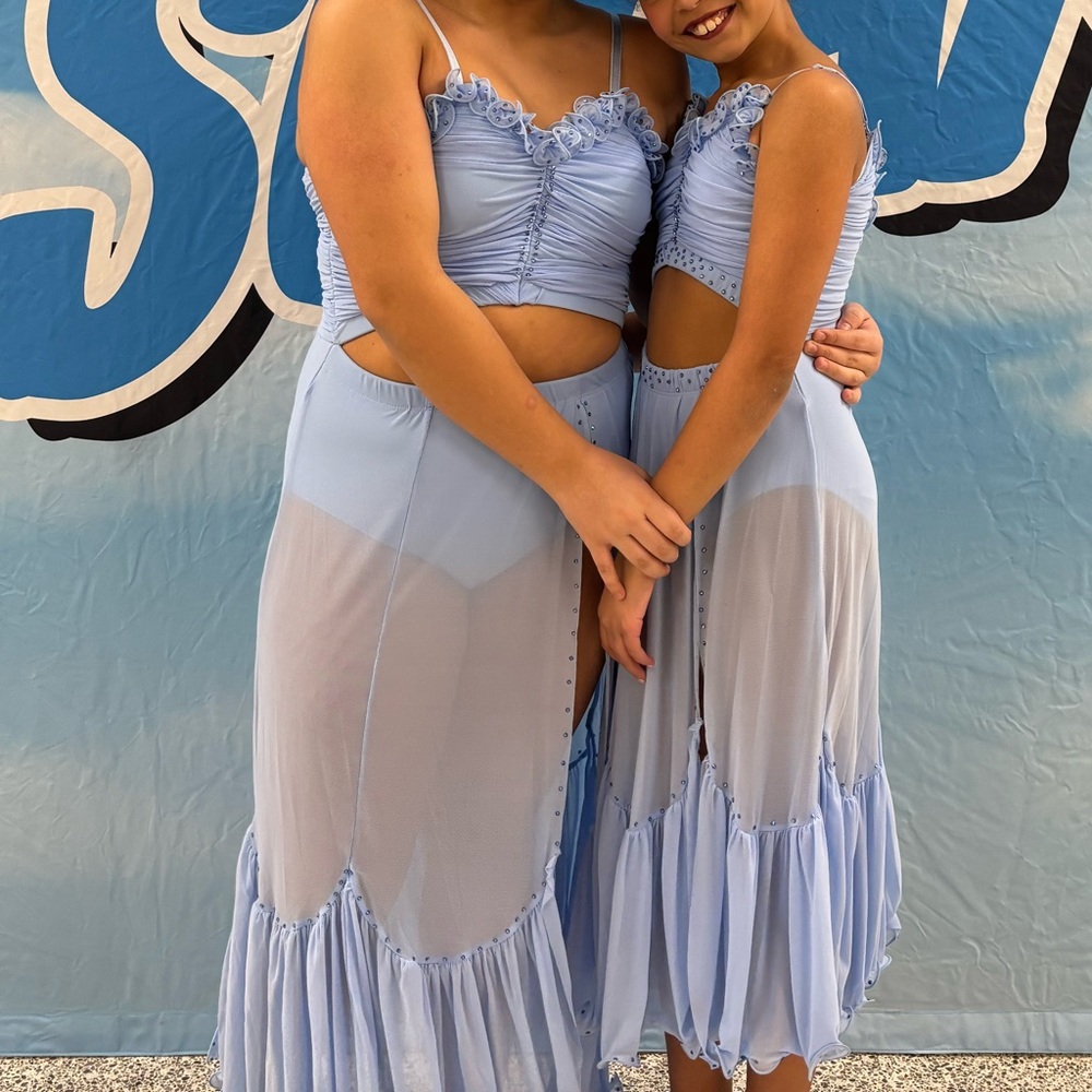 Light Blue Ruffled Dance Costume